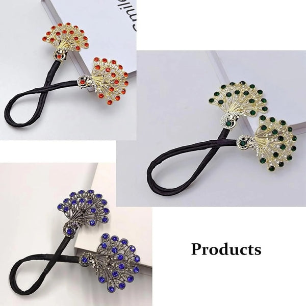 Crystal Leaf Hair Clip|Vintage-Inspired Rhinestone Ponytail Holder