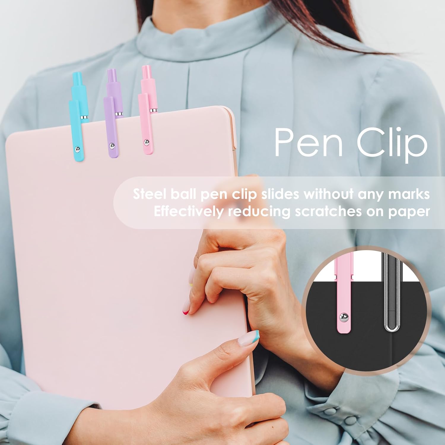 5 Pcs Gel Ink Pens, 0.5mm Medium Tip Black Ink Roller Ball Pens, Quick Drying Pens for Smooth Writing