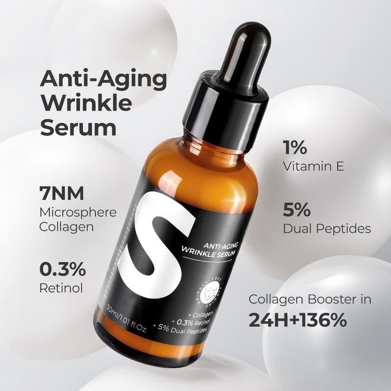 Exclusive Offer💥Retinol & Peptide Anti-Aging Wrinkle Serum, Brightening Serum for Fine Lines