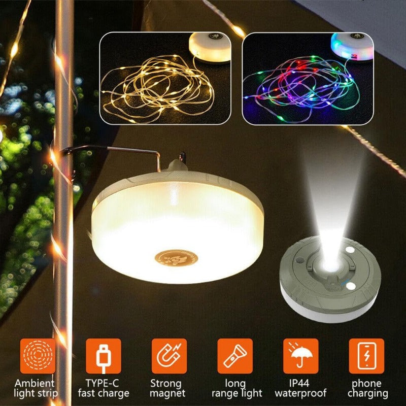 Compact LED Camping Light with USB Rechargeable and Magnetic Base