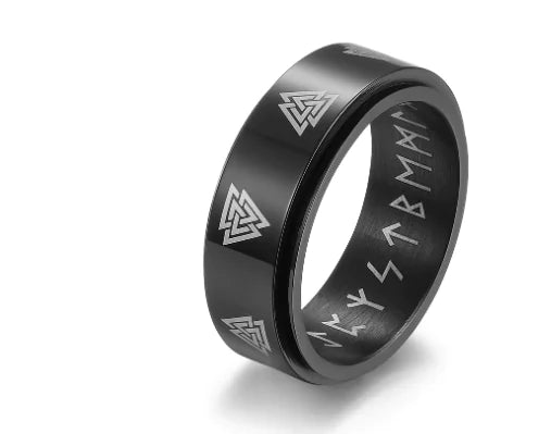 Bague rotative en acier inoxydable à motif triangulaire