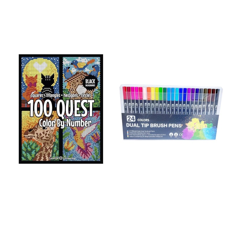 🎨100 QUEST Color by Numbers Book