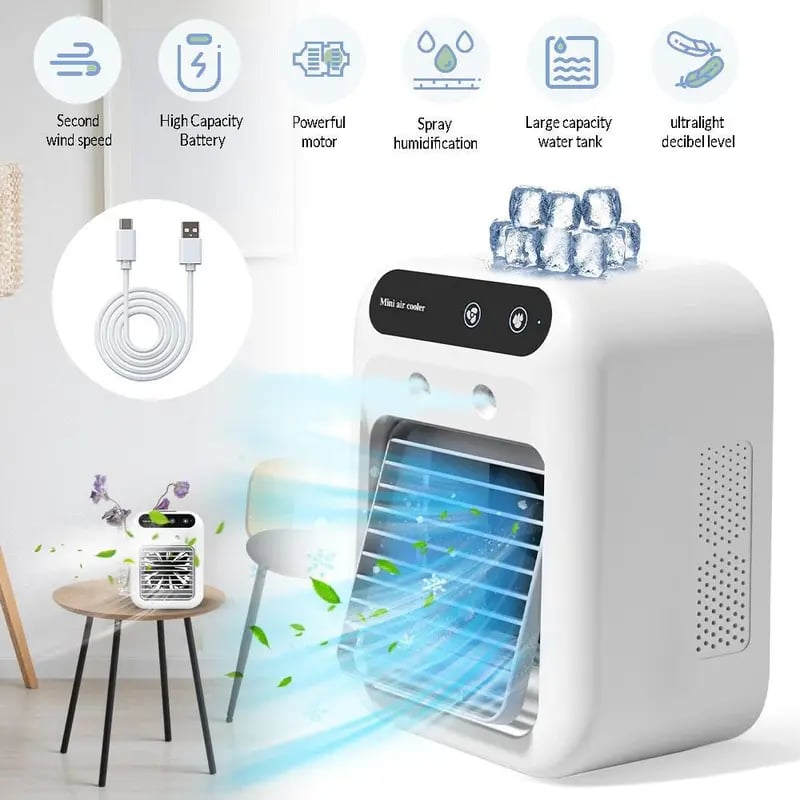 ✨Last Day 49% OFF - Portable Air Conditioners, 3-In-1 Cooling Fan with 2-Speed Mist Fan