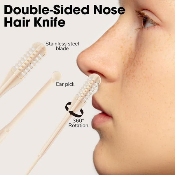 Manual Dual-Ended Rotary Nose & Ear Hair Trimmer