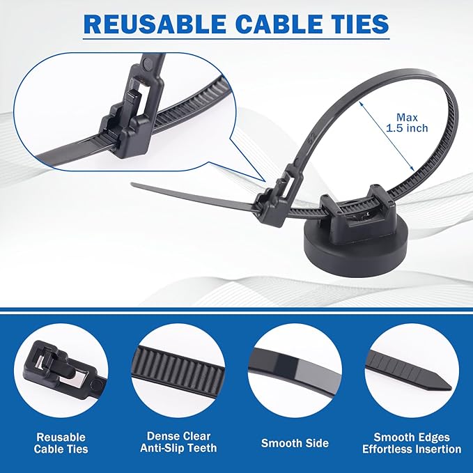Magnetic Cable Zip Tie Mount Kit – Smart, Flexible Cable Management for Every Space