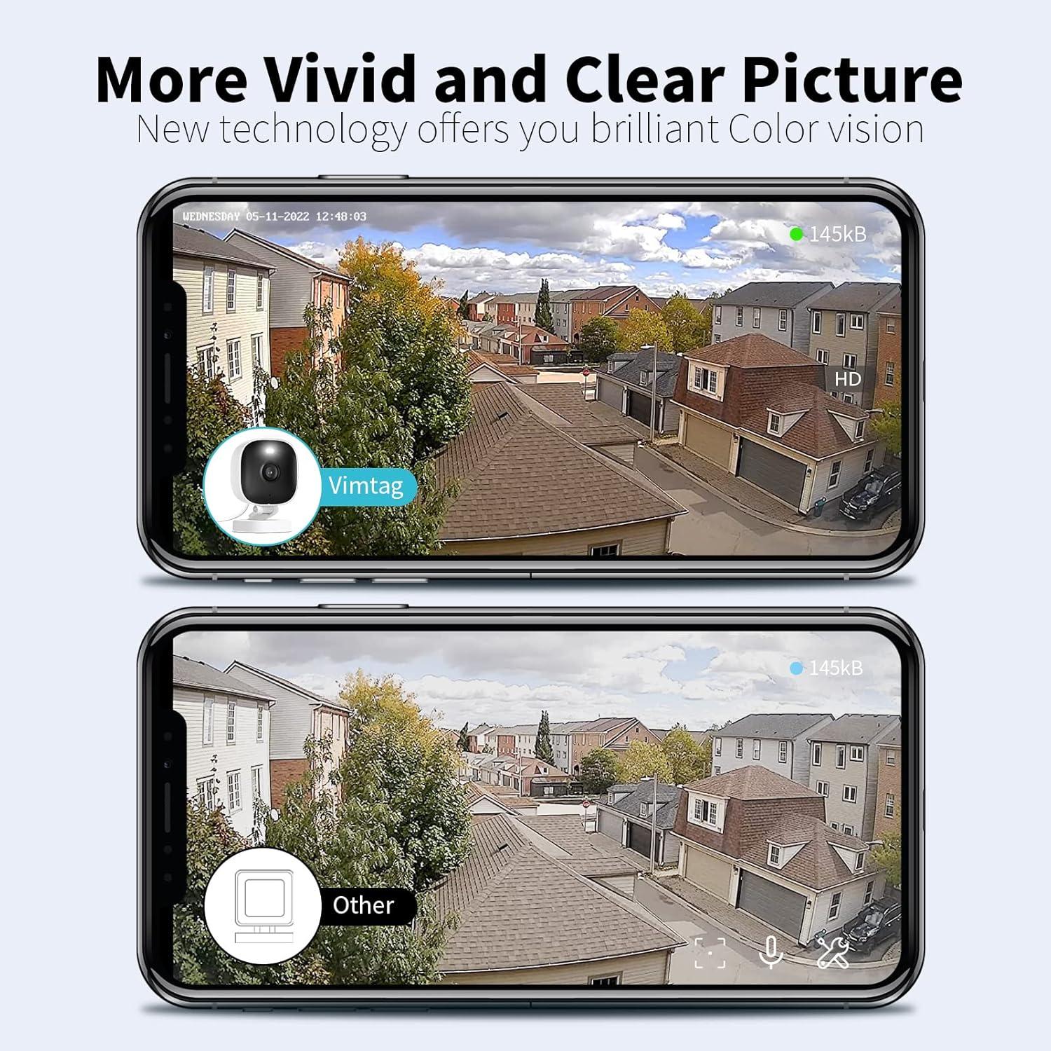 GlobaleCam™ – Caméra de sécurité intelligente 2K pour fenêtre avec vision nocturne et alertes de mouvement