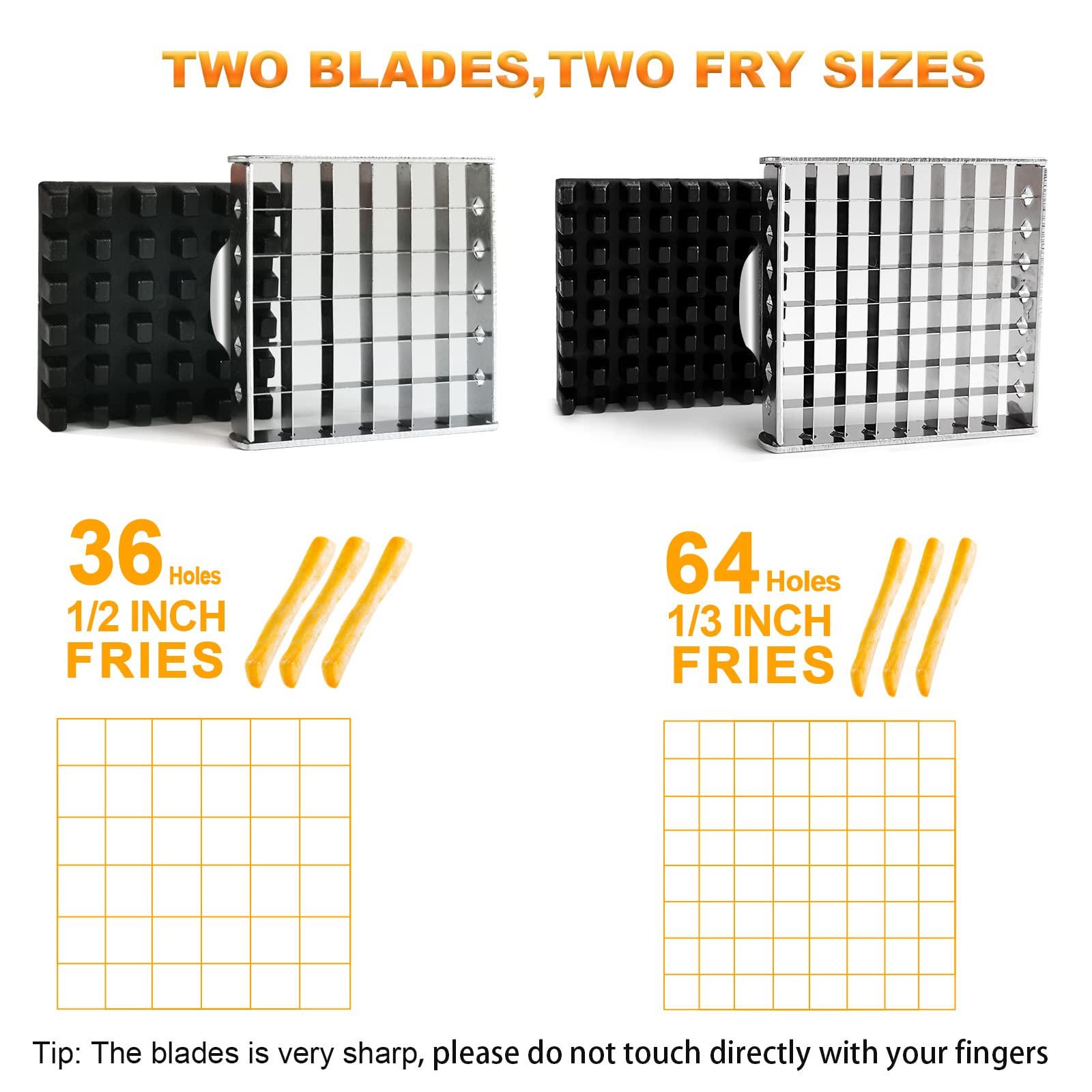 Stainless Steel French Fry Cutter – Dual Blade Heavy-Duty Slicer for Potatoes & Veggies