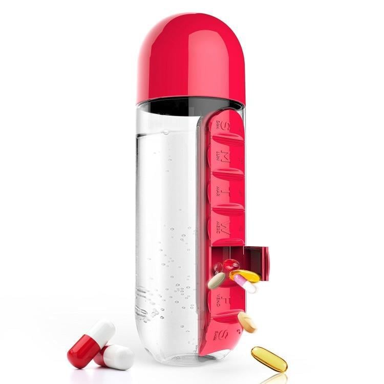 Water Bottle Two-in-One Water Cup 7 Days Pill Box 7 Grid Outdoor Portable Multi-Functional