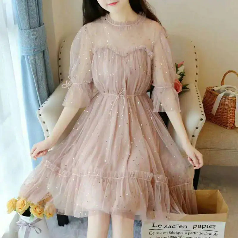 Robe de fée pour femme avec jupe en filet printemps-été