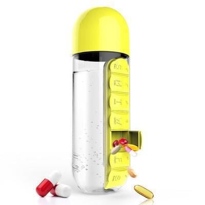 Water Bottle Two-in-One Water Cup 7 Days Pill Box 7 Grid Outdoor Portable Multi-Functional