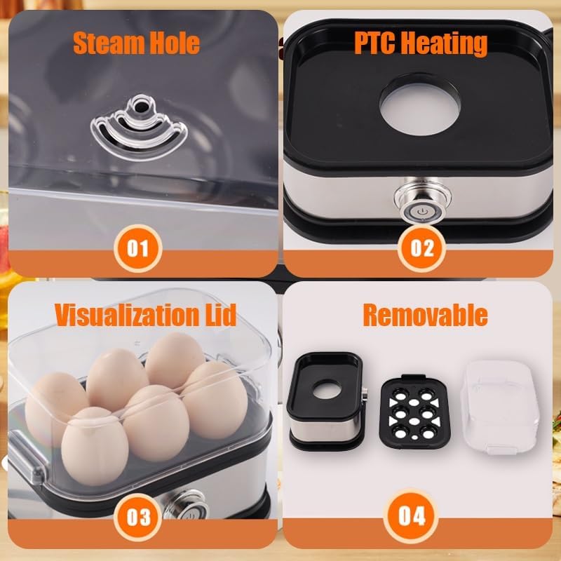 🏆Flash Sale⚡ 50K+ SOLD! Almost Gone-💥Effortless Egg Cooking with the Ultimate Stainless Steel Egg Cooker 🍳✨，Best gifts