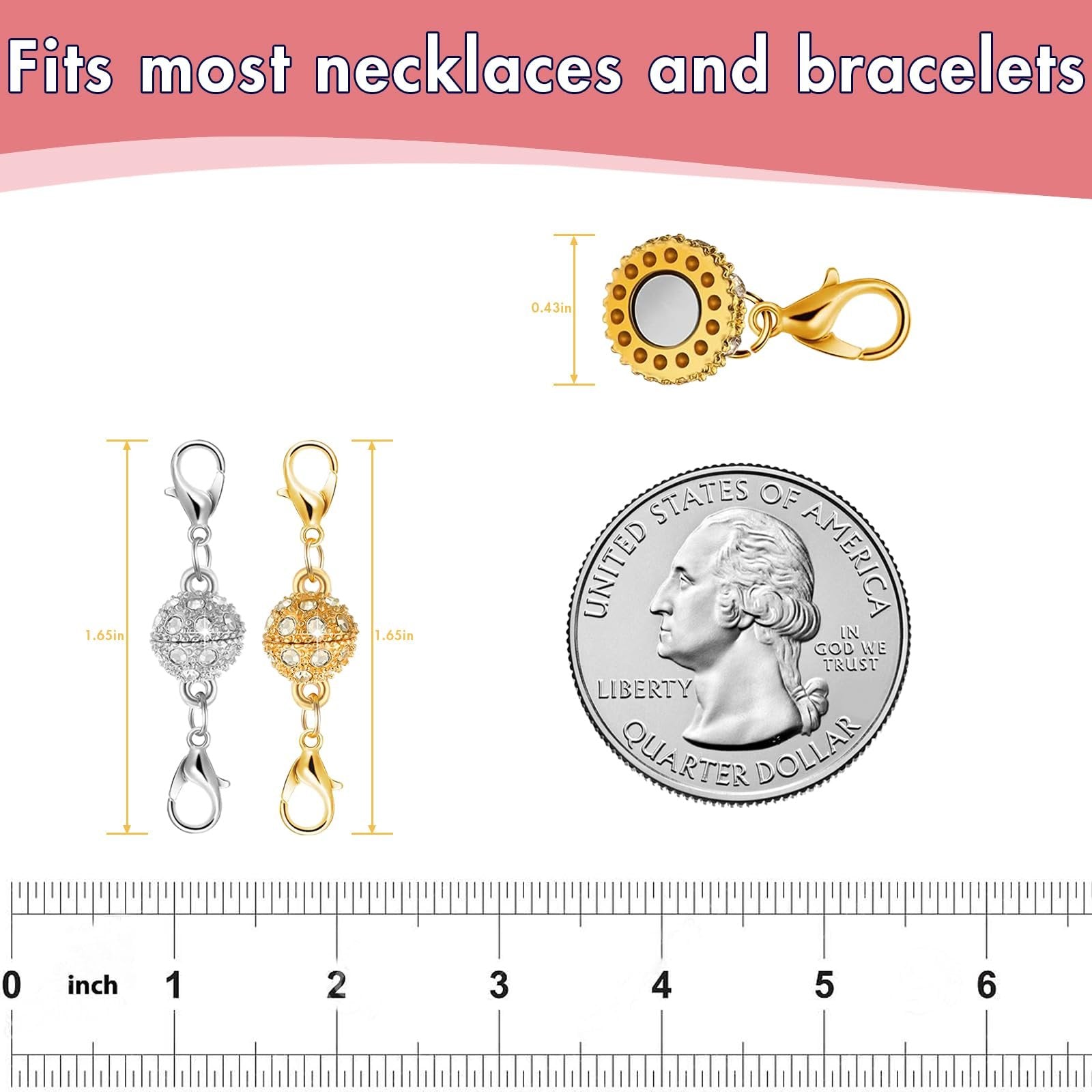 🏆Flash Sale⚡ 50K+ SOLD! Almost Gone-💥Magnetic Necklace Clasps and Closures