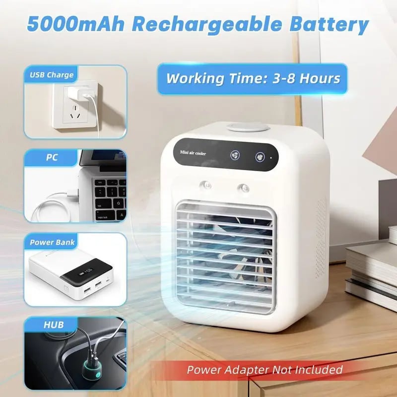 ✨Last Day 49% OFF - Portable Air Conditioners, 3-In-1 Cooling Fan with 2-Speed Mist Fan