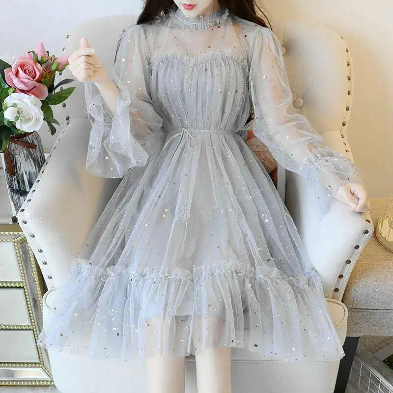 Robe de fée pour femme avec jupe en filet printemps-été